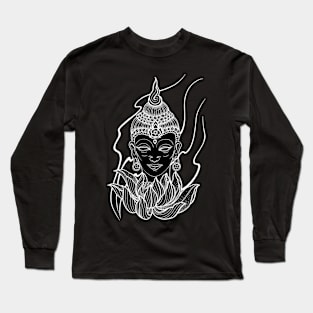 Buddha and lotus by Susyrdesign black background Long Sleeve T-Shirt